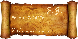 Petrin Zalán névjegykártya